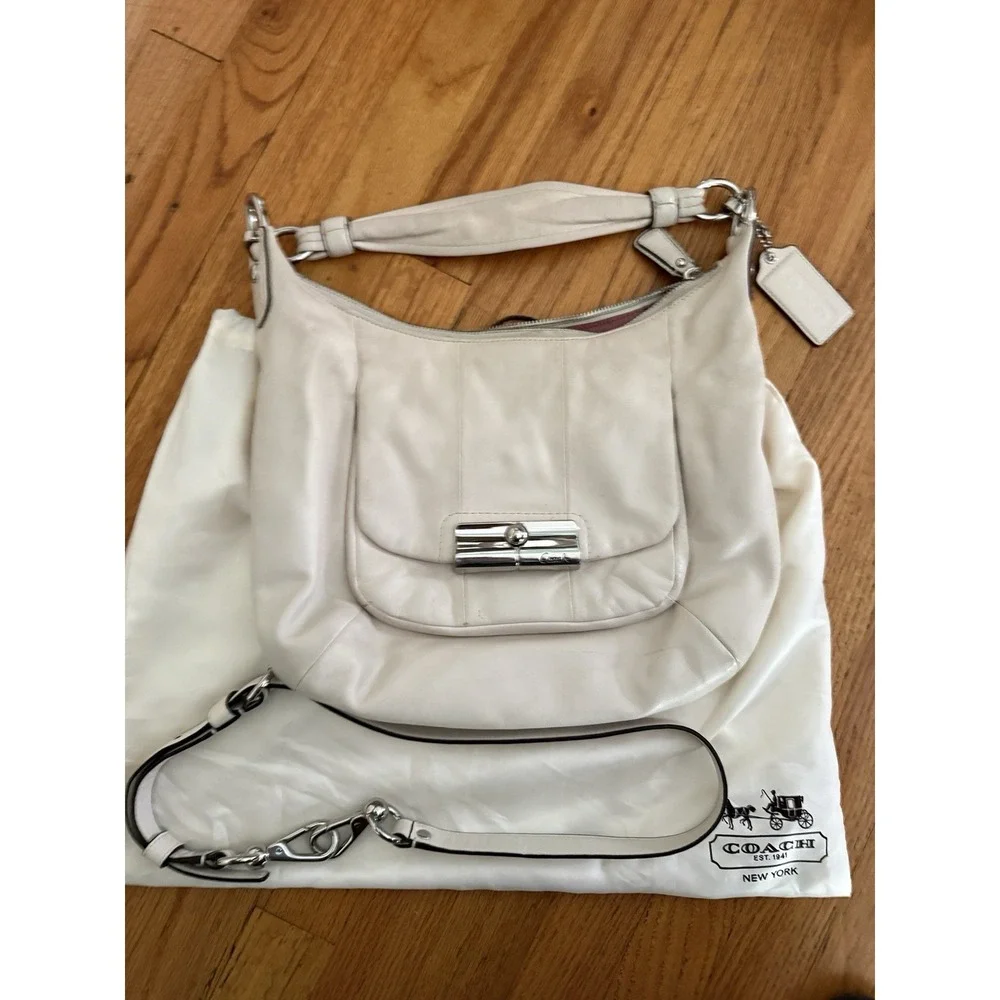 Auth Coach Kristin Leather Hobo‎ 2WAY Shoulder Bag Pink Beige 16808 Dustbag